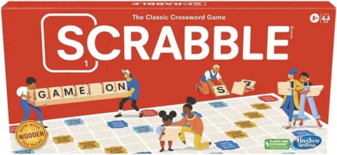 Scrabble Board Game, Classic Word Games for Kids Ages 8 and Up, Fun Family Game for 2-4 Players, The Classic Crossword Game