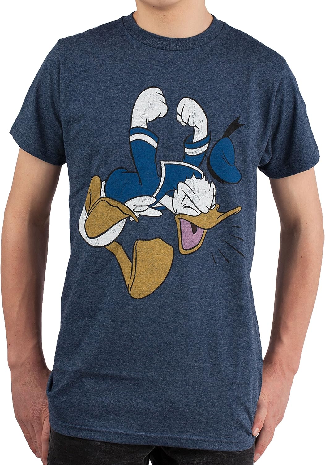 Donald Duck Tantrum Or Else Adult T-Shirt X-Large Navy Heather