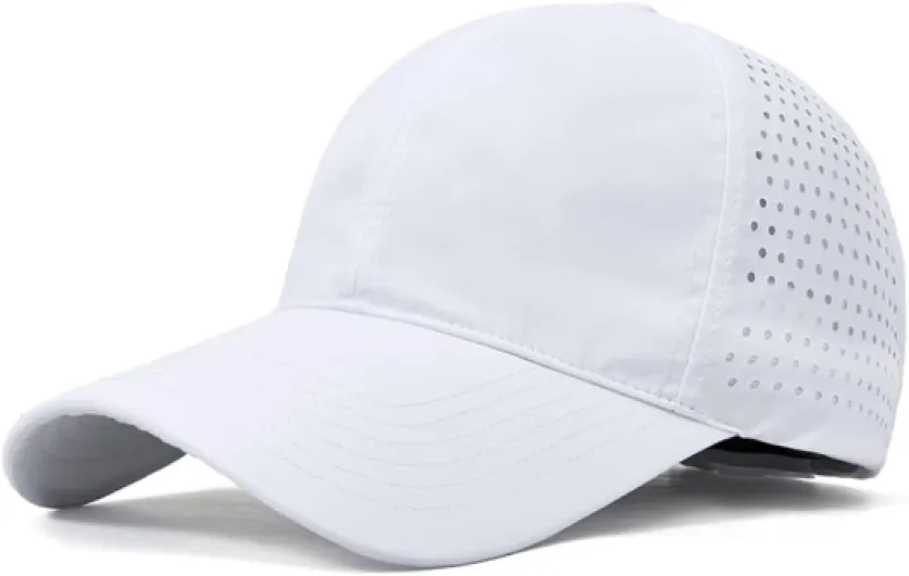 Oversize XXL Baseball Caps,Quick Dry Mesh Sports Hat for Big Heads 22"-25"，Waterproof Lightweight Running Sun Hat - XX-Large White