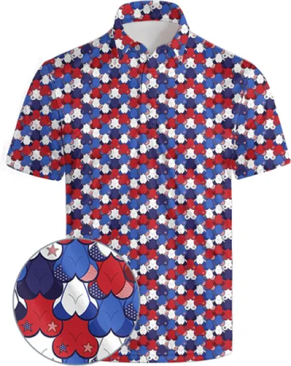 Golf Polos for Men Funny Moisture Wicking Golf Shirts Performance Quick-Dry Polo Shirts Short Sleeve X-Large Independent Day