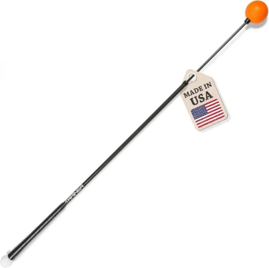 Golf Swing Trainer Aid Patented & Made in USA for Improved Rhythm, Flexibility, Balance, Tempo, and Strength *American Made* Full-Size - 47"