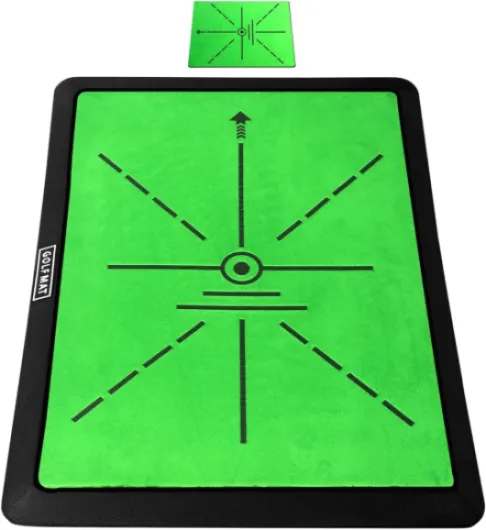 Golf Hitting Mat – Swing Path Feedback Trainer with Durable Rubber Base & Replaceable Turf for Indoor or Outdoor Practice