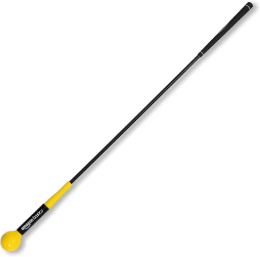 Golf Swing Trainer Aid and Warm-Up Practice Stick for Grip, Balance, Distance and Power Training 48"