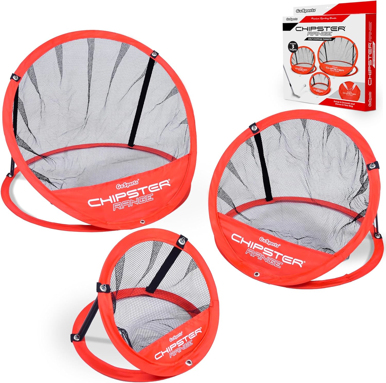 Chipster Golf Chipping Pop Up Practice Net, Practice & Improve Your Short Game Chipster Range Red