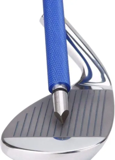 Golf Club Groove Sharpener, Re-Grooving Tool and Cleaner for Wedges & Irons - Generate Optimal Backspin - Suitable for U & V-Grooves Blue