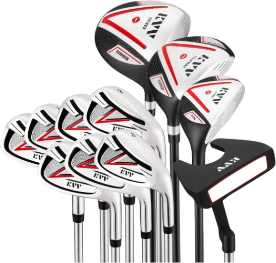 Men's Golf Clubs Package Set, 11-Club Complete Set with/Without Stand Bag/7-Piece Irons (5~P#), Right Handed/Left Handed Right Black 11 Piece without Bag