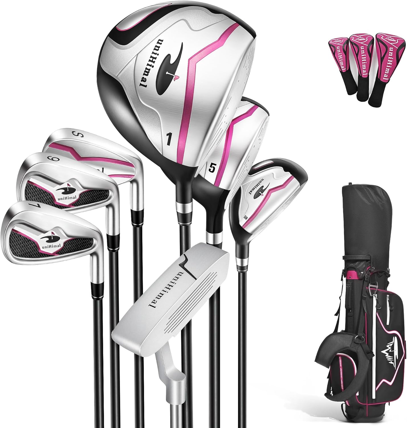 Women's Complete Golf Club Set with Golf Stand Bag Right-Handed 7/10/11 Clubs 7 Piece with Bag