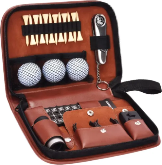 Golf Gifts for Men and Women, Golf Accessories Set with Hi-End Case, Golf Balls, Rangefinder, Golf Tees, Brush, Multifunctional Divot Knife, Scorer, Golf Ball Clamp JIS-GF01
