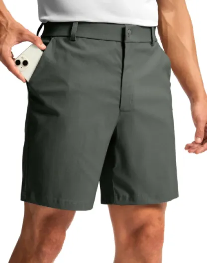 Men's Golf Dress Shorts 5"/ 7"/ 9" Stretch Casual Work Flat Front Shorts for Men with 3 Pockets Quick Dry 7" Inseam 38 Sage Green