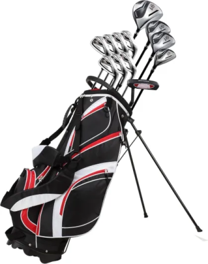 S7 Men's Complete Right Handed Golf Club Set - Complete Regular & Tall Mens Golf Clubs Set - with 4 HC's, Lightweight Shafts & Spacious Stand Bag w/Storage Pockets & Dual Straps for Carrying Tall +1" Size Red