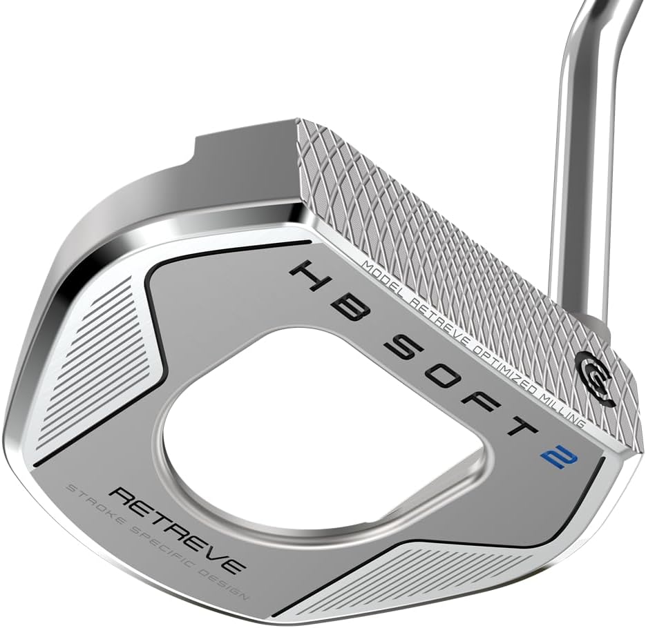 Retreve HB Soft 2 Putter Silver 34" Single Bend - Oversized Grip Right Hand