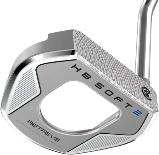 Retreve HB Soft 2 Putter Silver 34" Single Bend - Oversized Grip Right Hand
