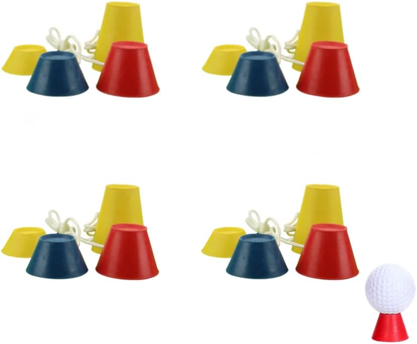 CURTEK 16 Pcs Rubber Winter Golf Tees Indoor Golf Tees 4 Different Heights Practice Golf Tee Holder for Winter Indoor Ground Golfing Practice,14 mm 18 mm 24 mm 38 mm