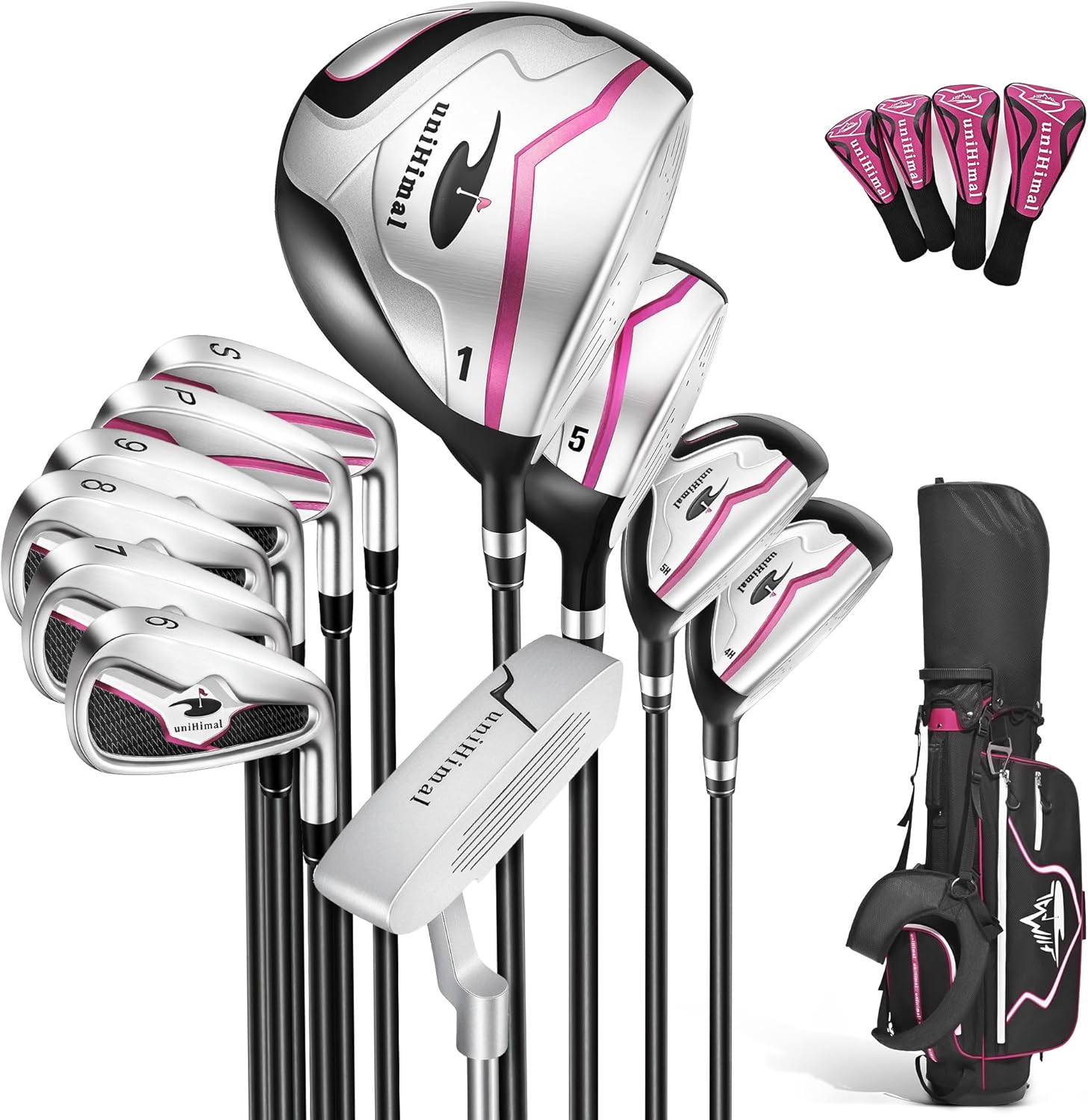Women's Complete Golf Club Set with Golf Stand Bag Right-Handed 7/10/11 Clubs 11 Piece with Bag