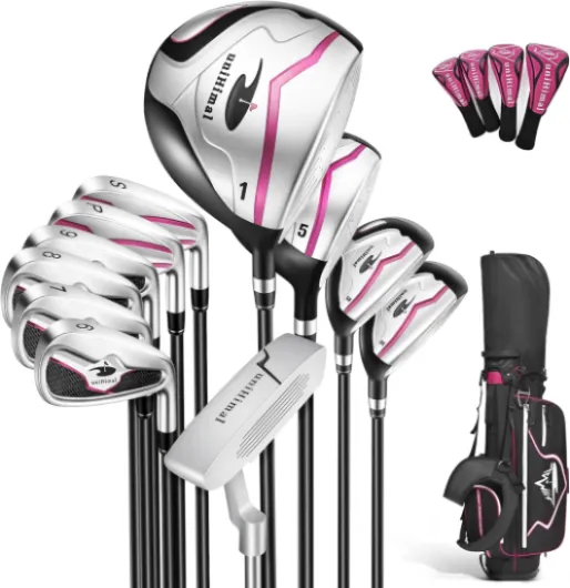 Women's Complete Golf Club Set with Golf Stand Bag Right-Handed 7/10/11 Clubs 11 Piece with Bag