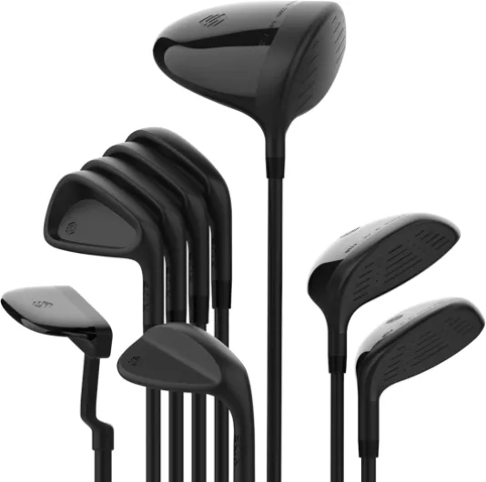 Golf Club Set - Unisex - Black - 9 Set Clubs - Graphite Shafts - Premium Materials, Modern Design, Quality Left Graphite Stiff Standard