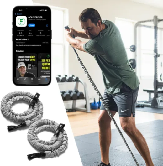 Resistance Bands + 3-Month App Membership – Golf Exercise & Pain Relief Video Routines – Improve Flexibility, Gain Distance, Reduce Golf-Related Pain