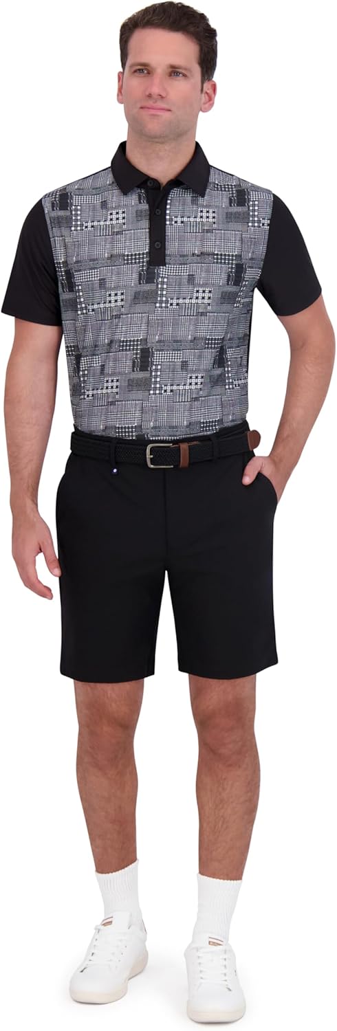 Men's Performance Luxury Golf Polo Shirt Black Medium