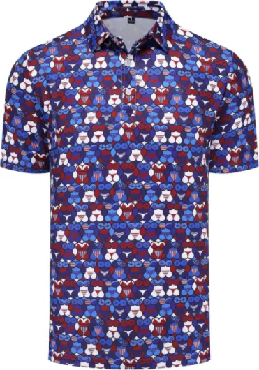 Mens Golf Shirt Moisture Wicking Dry Fit Performance Sport Short Sleeve Golf Polo Shirts for Men Color---1 Large