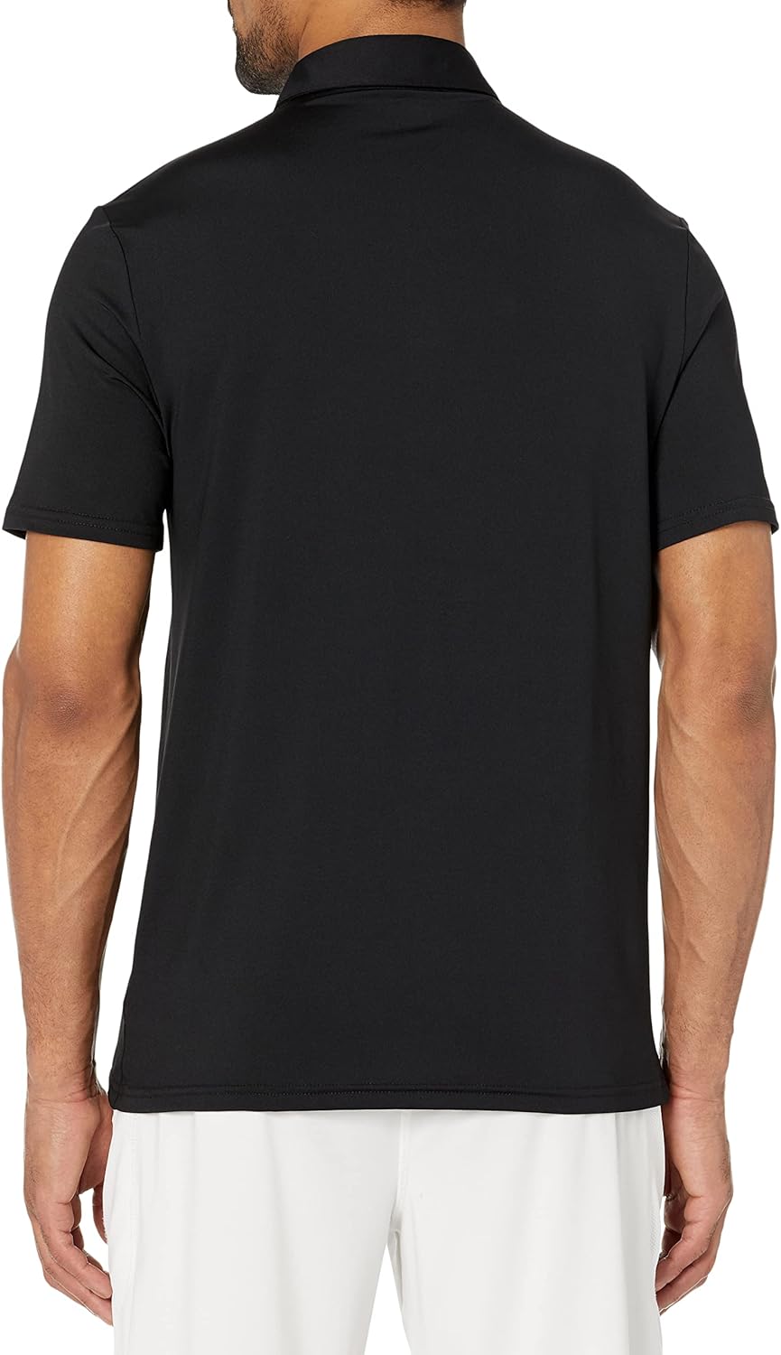 Mens Slim-Fit Quick Dry Tech Stretch Lightweight Golf Polo Shirt X-Large Black