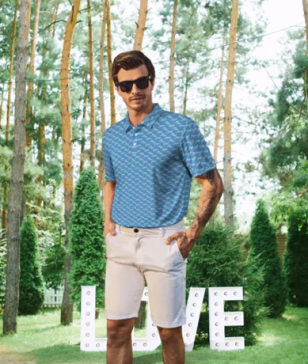 Mens Golf Shirts Golf Polo Shirts for Men Short Sleeve Polo Shirts Golf Gifts X-Large Style422-4