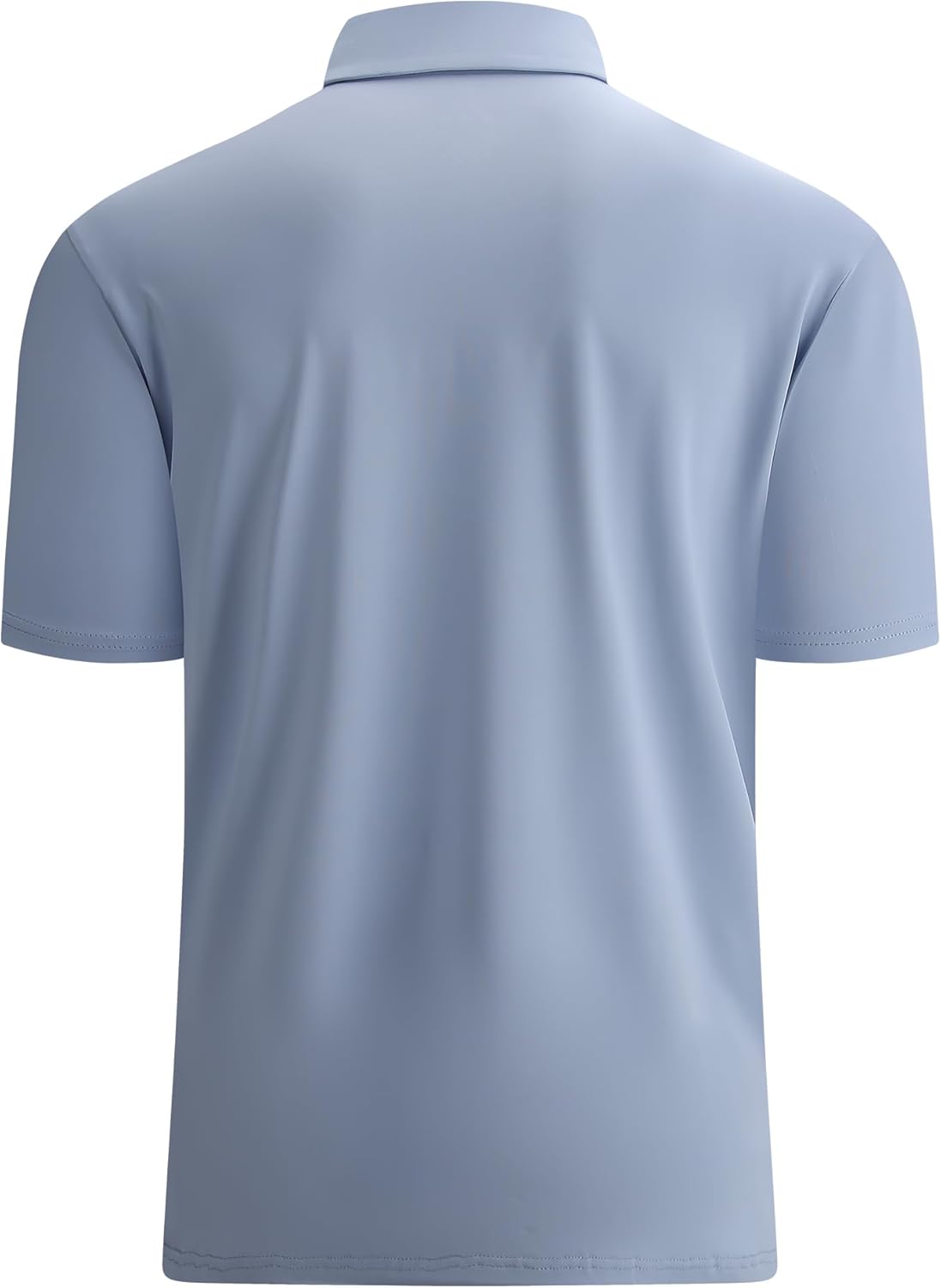 Mens Golf Shirt Moisture Wicking Quick-Dry Solid Short Sleeve Polo Shirts for Men Large Lt Blue 09