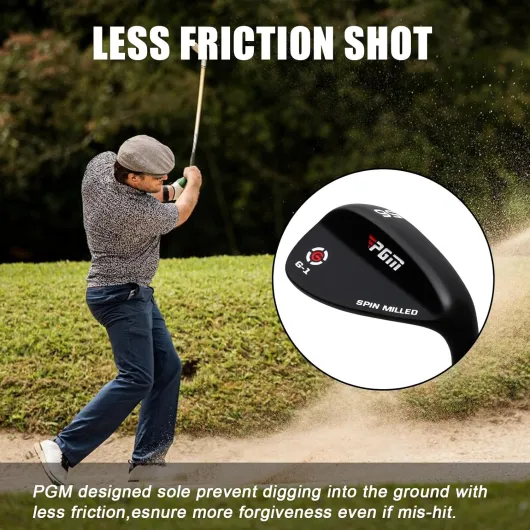 PGM Golf Wedge Set for Men&Women - 50/52/54/56/58/60/62/64 Degree Gap Wedge Sand Wedge Lob Wedge Right Hand - Milled Face for More Spin - Easily Escape from Bunker Black Right Handed Black 52 Degree