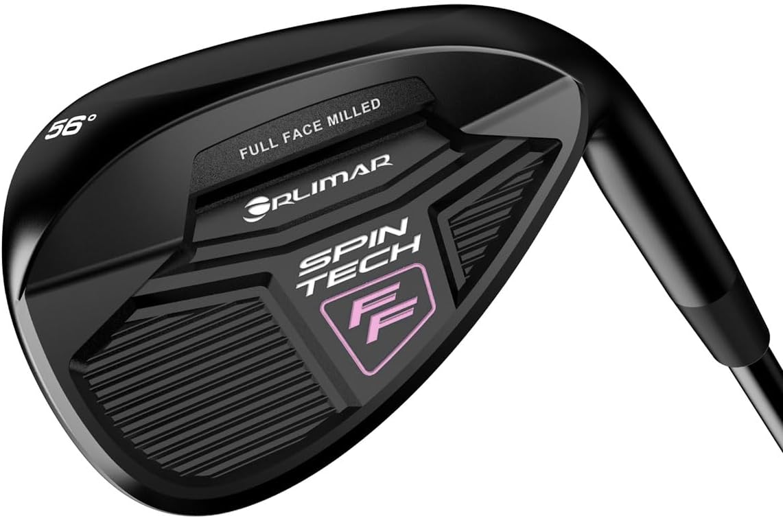 Orlimar Spin Tech Full Face Golf Wedges for Women - Unique Look, Exceptional Spin, Game Improvement 52 56 60 64 Degree Wedge, Right/Left Handed Black 52, 56, 60, 64 Degrees / 8°, 12°, 4°, 7° Bounce Right