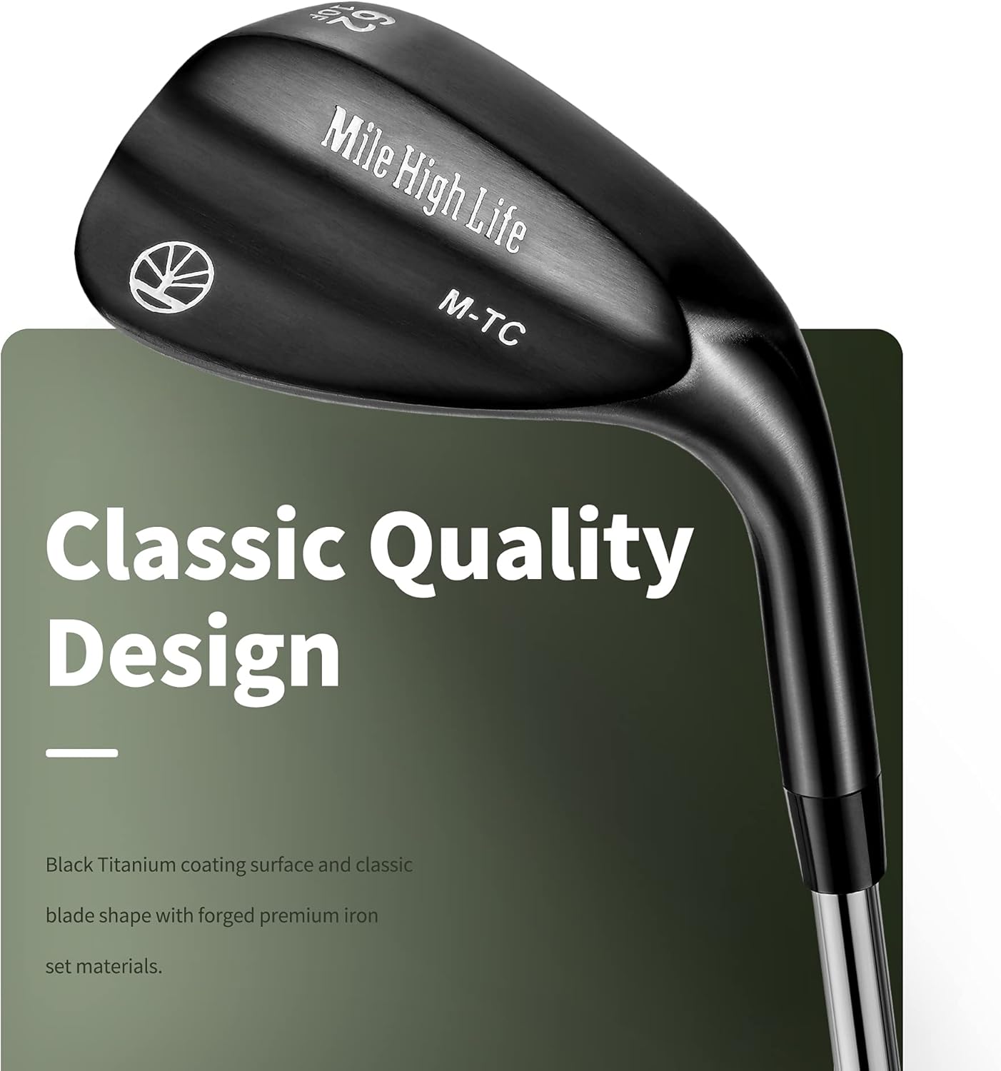 Mile High Life - Entry Level Golf Sand Wedge Sets - Beginner’s Golf Gap Wedge Sets - Lob Wedge Golf Clubs for Men & Women - 50/52/54/56/58/60 Right Handed Black Titanium Layer-50/54/58 Degrees
