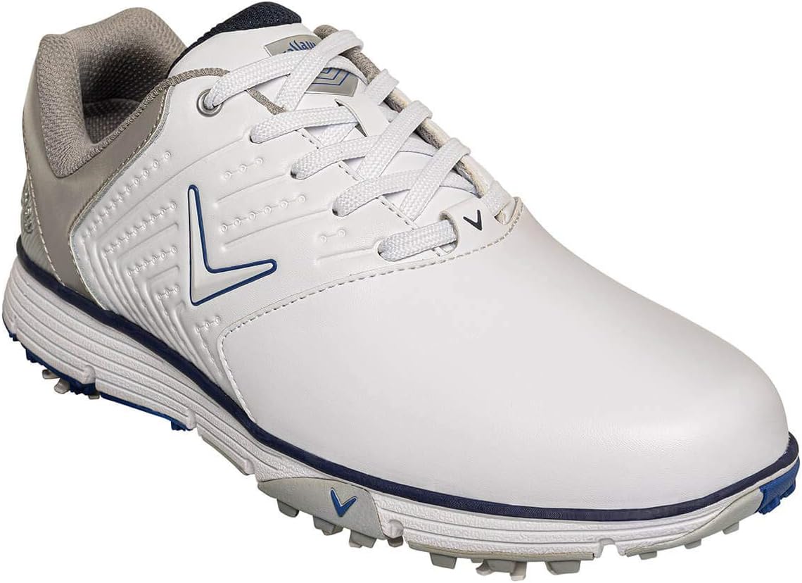 M574 Chev Mulligan S Men's Golf Shoes White Navy 8 UK