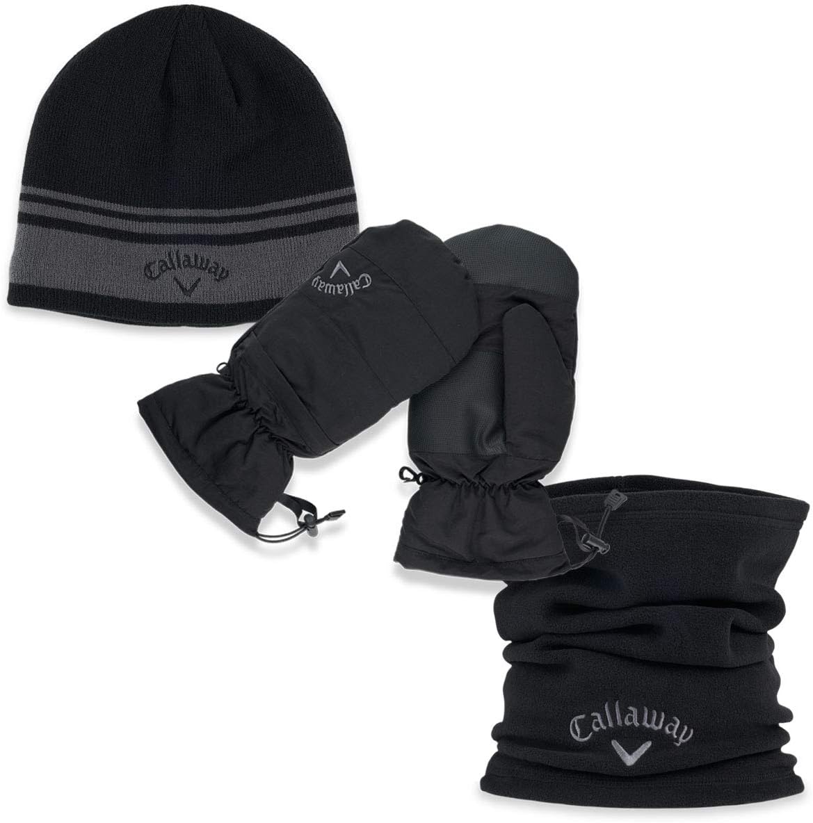 Callaway Golf Winter Beanie Hat, Socks & Mittens Golf Gift Pack Single