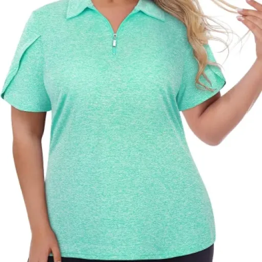 Tanst Sky Women's Plus Size Golf Polo Shirt Review: A Solid Choice for Active Wear