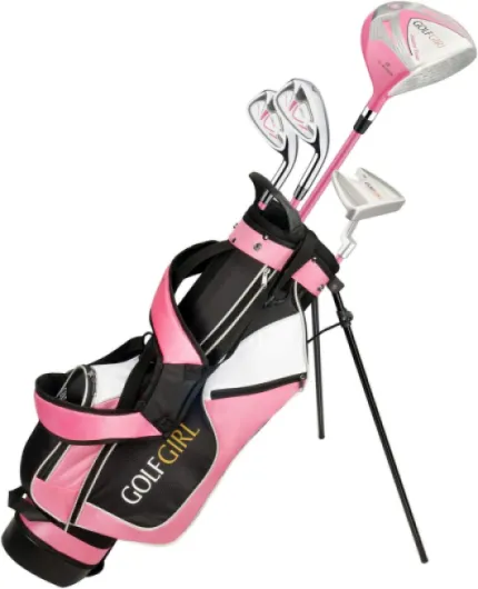 Golf Girl Junior Girls Golf Set V3 with Pink Clubs and Bag, Right Hand 4-7 Years