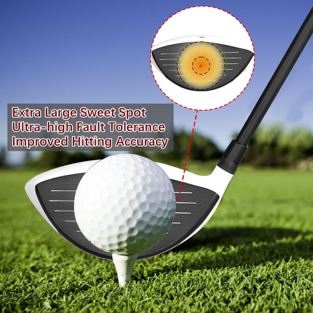 Titanium Golf Driver for Men Graphite Shaft 45 Inch Flex Regular/Stiff, 460CC Driver Golf Clubs Right-Handed, Headcover Included