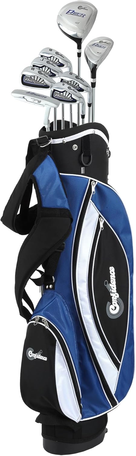 Confidence Power III Hybrid Men Right Handed Golf Clubs Set + Bag (Standard Length)