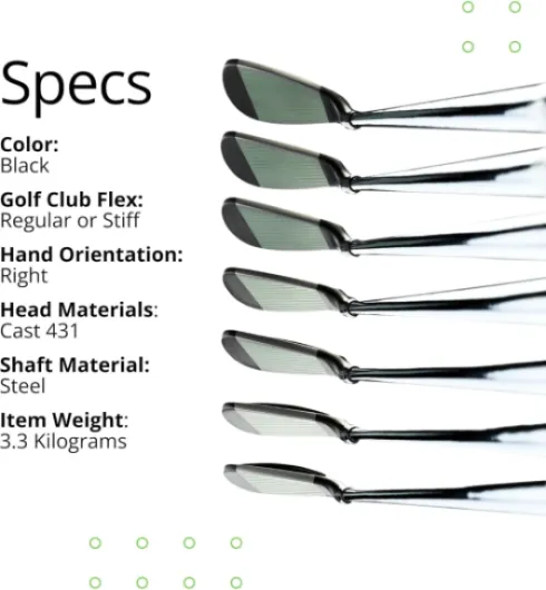BombTech Golf - Premium Golf 4.0 Iron Set - Right-Handed Irons Include 4, 5, 6, 7, 8, 9, PW - Easy to Hit Golf Irons Stiff
