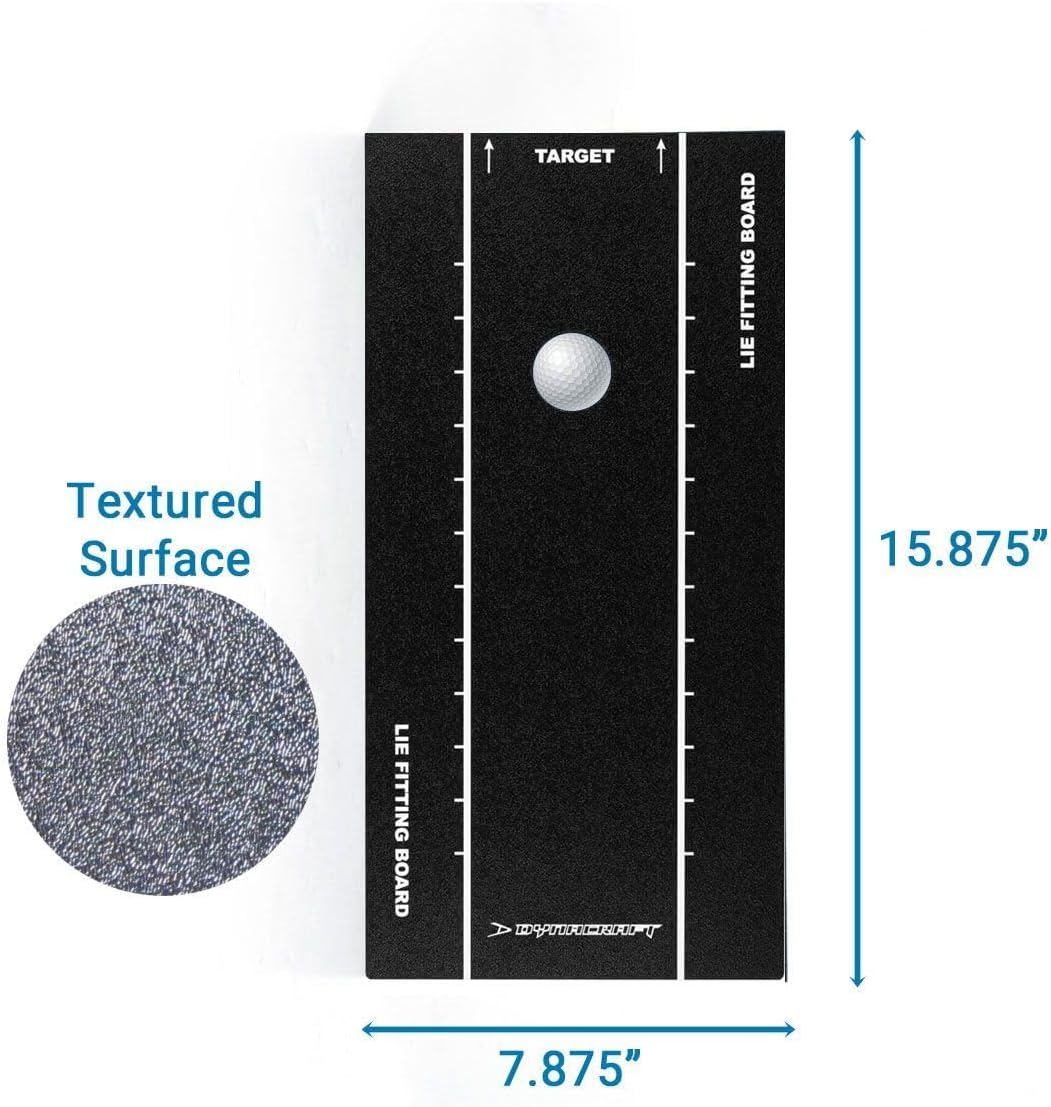 Heavy Duty Golf Club Lie Fitting Board, Textured Surface Training Aid for Indoor/Outdoor Use (No Impact Tape Required)