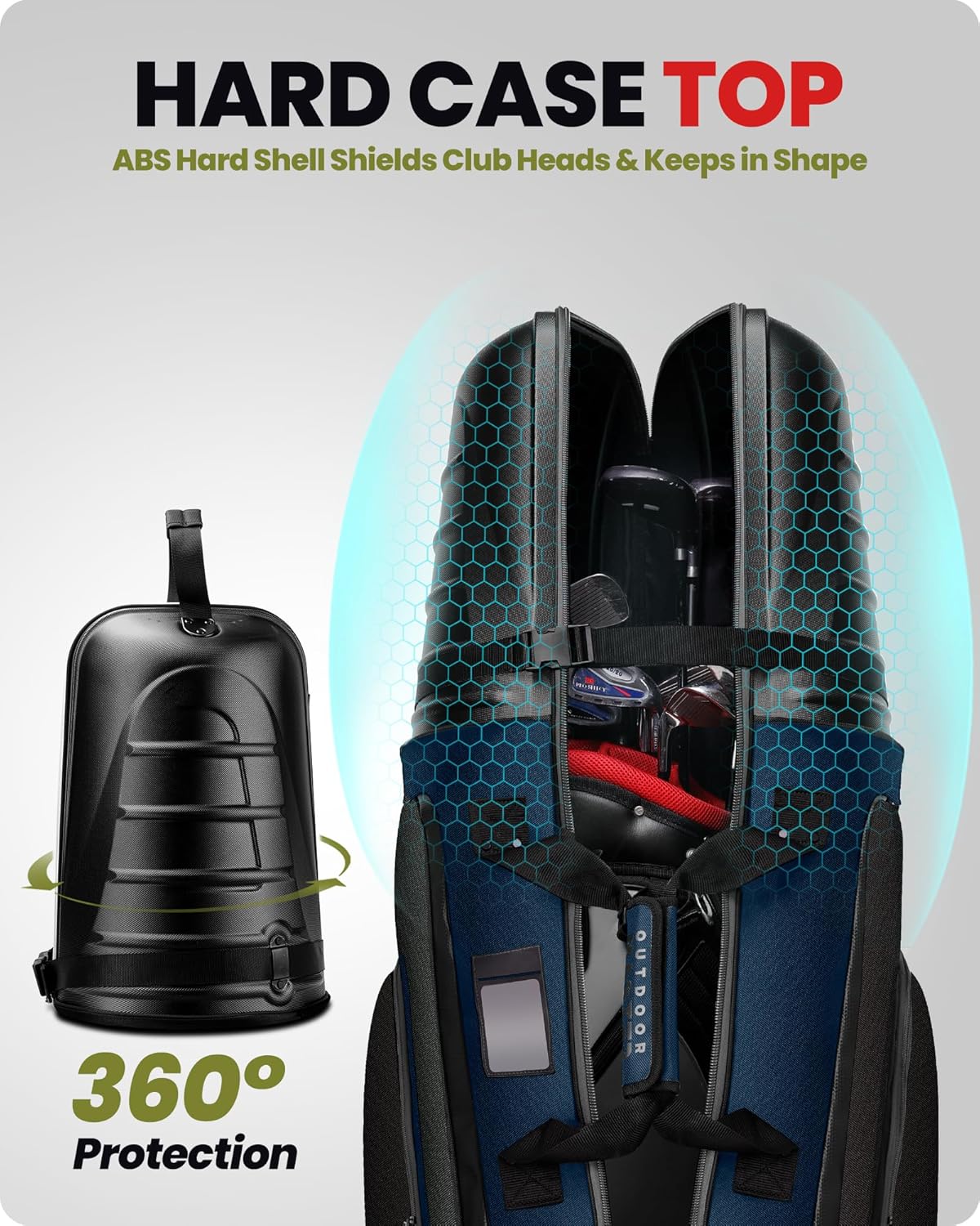 Golf Travel Bags for Airlines with Wheels and Hard Case Top, Protect Golf Clubs, Lightweight and Easy to Maneuver, Upgrade Version Blue