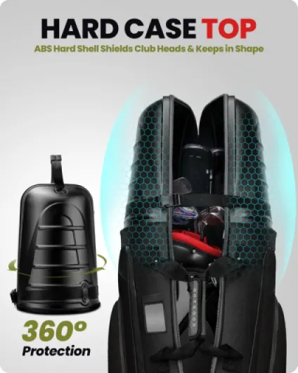 Golf Travel Bags for Airlines with Wheels and Hard Case Top, Protect Golf Clubs, Lightweight and Easy to Maneuver, Upgrade Version Rock Black