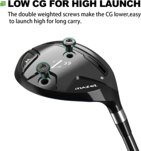 Hybrid and Utility Golf Clubs 2,3,4,5,6,7,8,9, P for Men and Women, Graphite Shaft Flex S/R for Beginners Right 34.0 Degrees Grapthite Regular Black