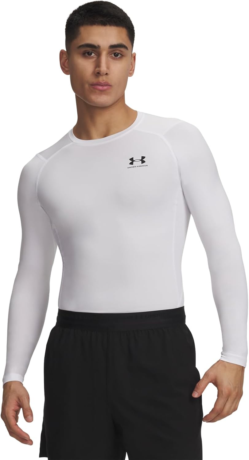 Men's Men's Heatgearâ® Armour Long Sleeve T-Shirt (Pack of 1) L White/Black