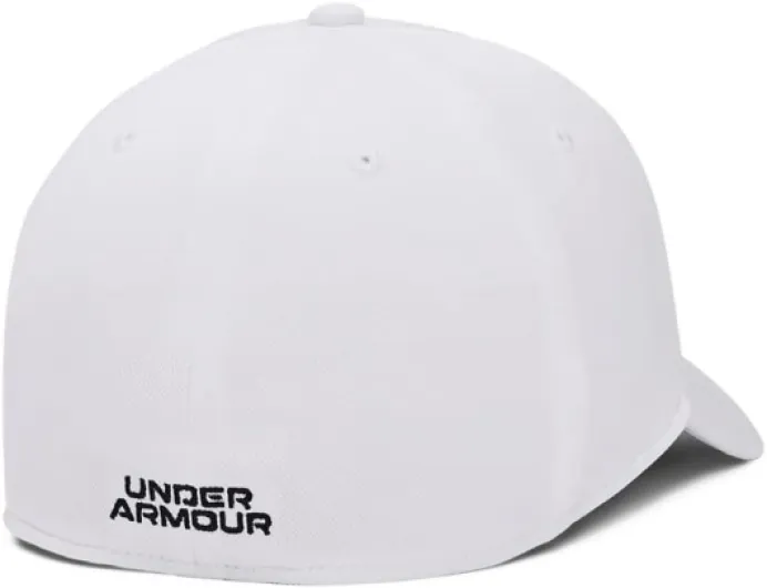 UA Blitzing Low Stretch Fit Cap – Men’s Lightweight, Breathable Sports Hat with Sweat-Wicking Band M-L White/Black